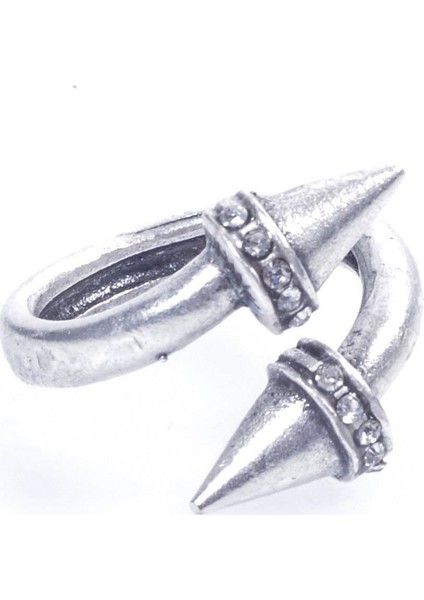 Kadın Antik Gümüş Kaplama Zirkon Taşlı Çivi Yüzük fiyatları
