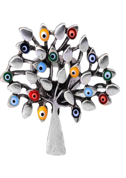 Kadın Antik Gümüş Kaplama Mineli Yaprak Stilizesi Yüzük modelleri