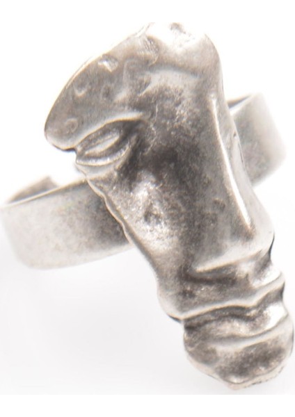 Kadın Antik Gümüş Kaplama Yüz Formlu Yüzük modelleri