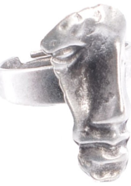 Kadın Antik Gümüş Kaplama Yüz Formlu Yüzük fırsatları