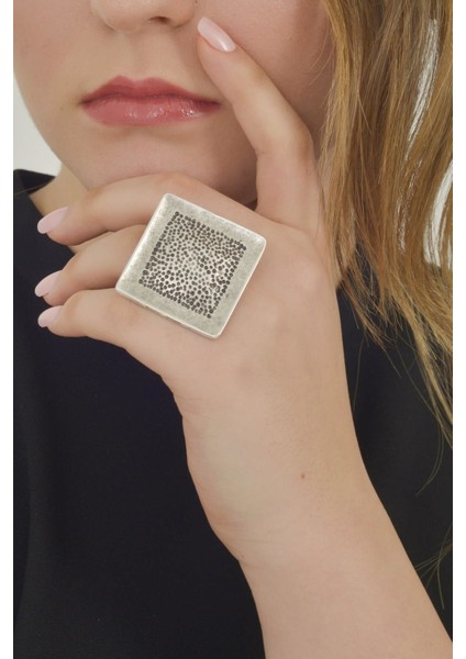 Kadın Antik Gümüş Kaplama Yüzük