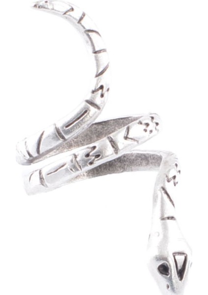 Kadın Antik Gümüş Kaplama Baskılı Dolama Yılan Formlu Yüzük fiyatları