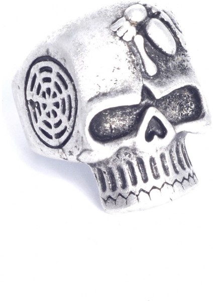 Erkek Antik Gümüş Kaplama Gotık Kurukafa Yüzük fiyatları