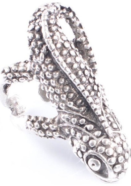 Kadın Antik Gümüş Kaplama Kurbağa Formlu Yüzük modelleri