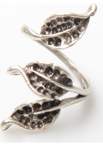 Kadın Antik Gümüş Kaplama Yaprak Yüzük fırsatları