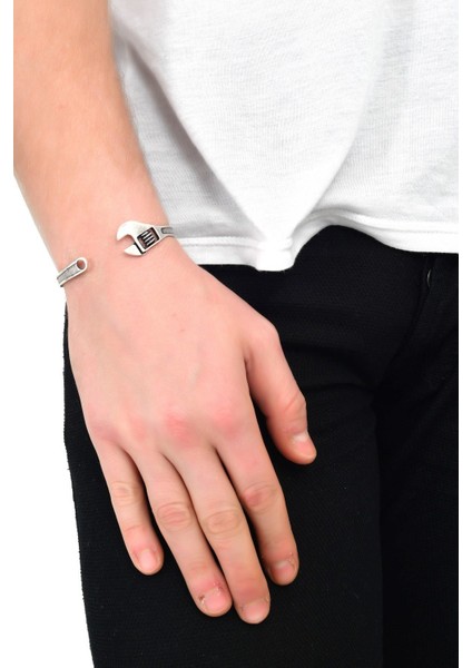 Erkek Antik Gümüş Kaplama Bileklik