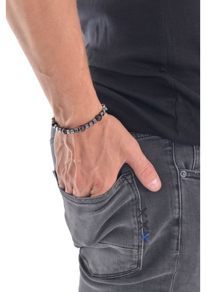 Erkek Lal Granat Doğaltaş Bileklik