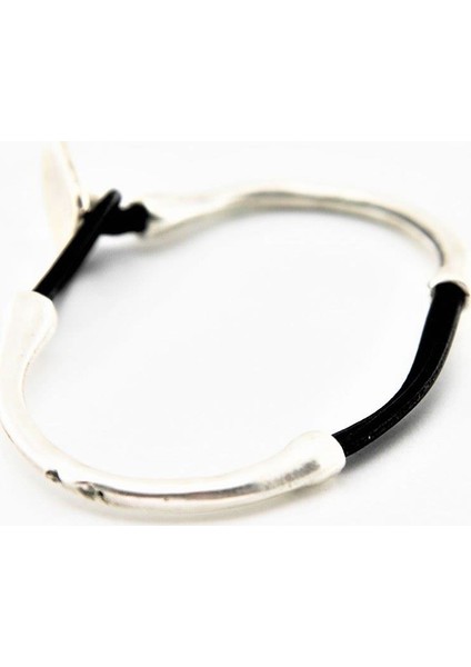Erkek Antik Gümüş Kaplama Siyah Deri Kombinli Bohem Bileklik fiyatları
