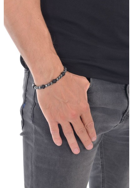 Erkek Mat Onıks Doğaltaş Bileklik