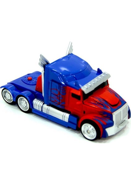 Optimus Prime Tek Düğmeyle Robota Dönüşebilen Çek Bırak Araba 15 cm