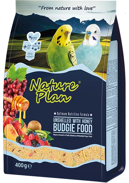 Nature Plan Ballı Meyveli Kabuksuz Muhabbet Kuş Yemi 400 gr