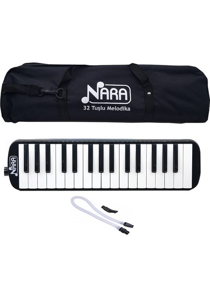 32 Tuşlu Çantalı Melodika Siyah