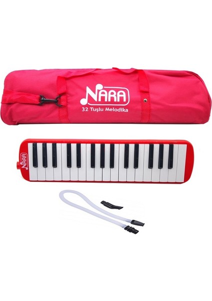 32 Tuşlu Çantalı Melodika Kırmızı