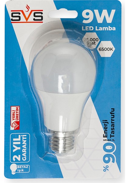 LED Ampul E-27 Beyaz 6500K 9 W fiyatları