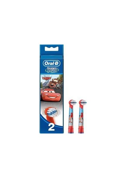 EB10-2 Stages Power Cars 2 Adet Diş Fırçası Yedek Başlığı
