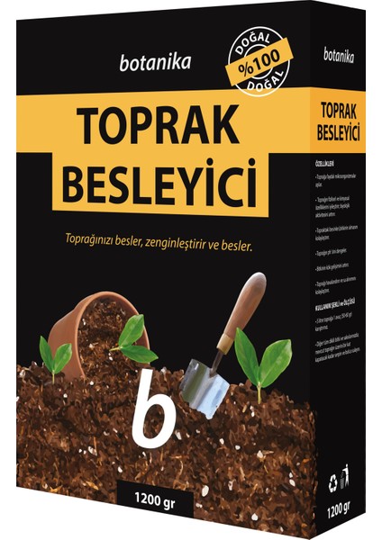 5350 KBS (Botanika 5350 %100 Doğal Granül Toprak Besleyici 1200 GR. + Gardener 10481 Bahçe El Küreği)