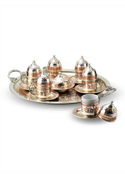 Miray 6 lı Bakır Fincan Takımı