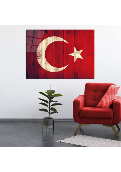 Türk Bayrağı Cam Tablo 6 50 x 70 Uv Baskı Temperli fırsatları