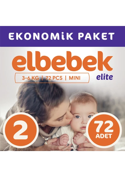 Elbebek Elite Bebek Bezi 2 Numara Mini 72 Adet