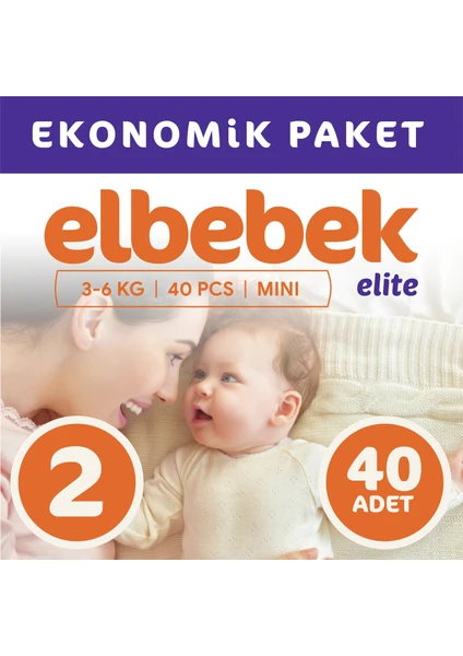 Elbebek Elite Bebek Bezi 2 Numara Mini 40 Adet