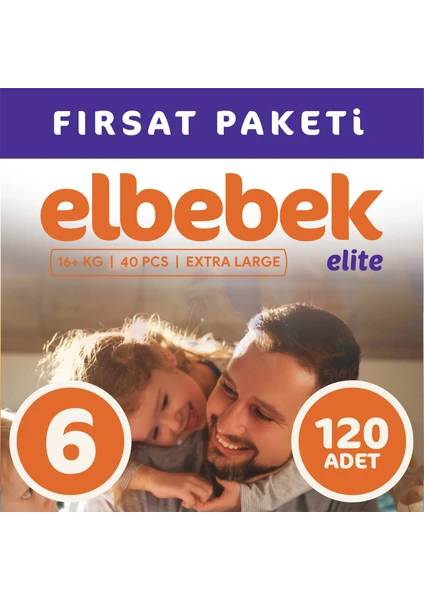 Elbebek Elite Bebek Bezi 6 Numara X Large 120 Adet