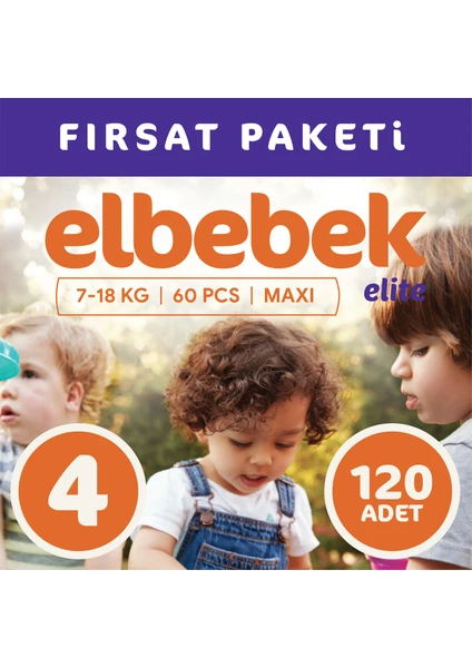 Elbebek Elite Bebek Bezi 4 Numara  Maxi 120 Adet