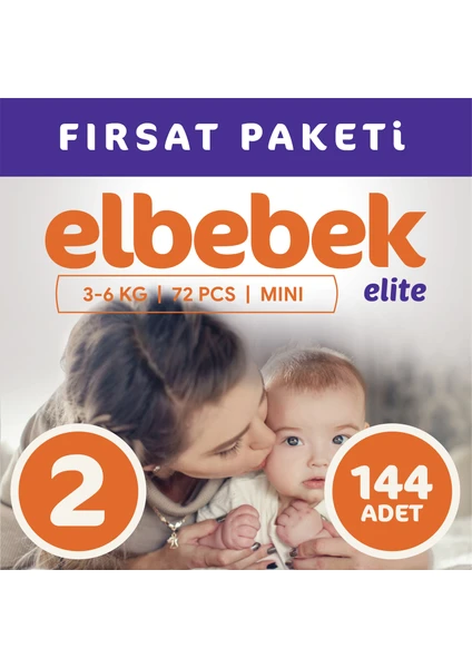 Elbebek Elite Bebek Bezi 2 Numara  Mini 144 Adet