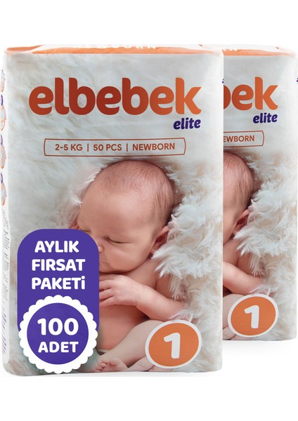 Elbebek Elite Bebek Bezi 1 Numara Yenidoğan 100 Adet