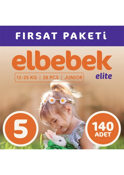 Elbebek Elite Bebek Bezi 5 Numara Junior 140 Adet