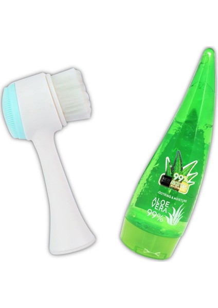 Cilt Bakım Fırçası ve Aloevera Jel Seti