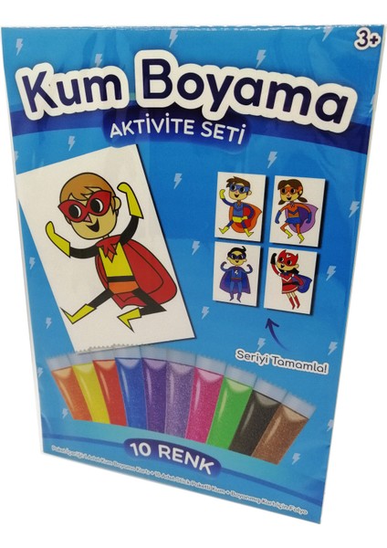 Uçan Tekme Süper Kahraman Kum Boyama Aktivite Seti