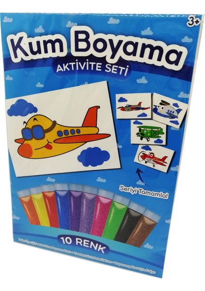 Sevimli Uçak Kum Boyama Aktivite Seti