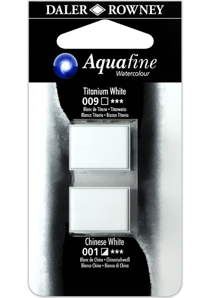 Aquafine 009-001 Taş Sulu Boya 2'li Titanium White Chinese White