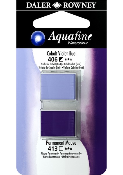 Daler Rowney Aquafine 406-413 Taş Sulu Boya 2'li Cobalt Violet Hue Permanent Mauve