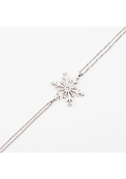 Kar Tanesi Gümüş Kadın Bileklik