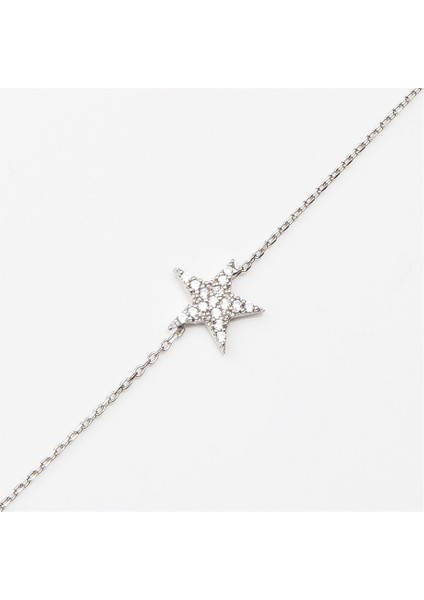 Yıldız Modelli Gümüş Kadın Bileklik