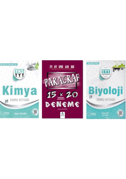 TYT Biyoloji Kimya Soru Bankası Paragraf 15X20 Deneme Seti