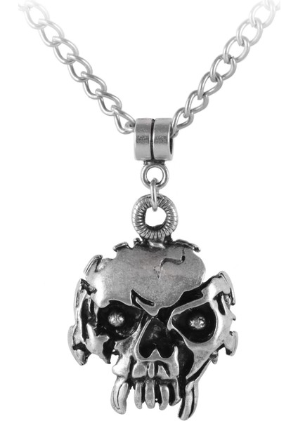 Erkek Antik Gümüş Kaplama Kurukafa Kolye fiyatları