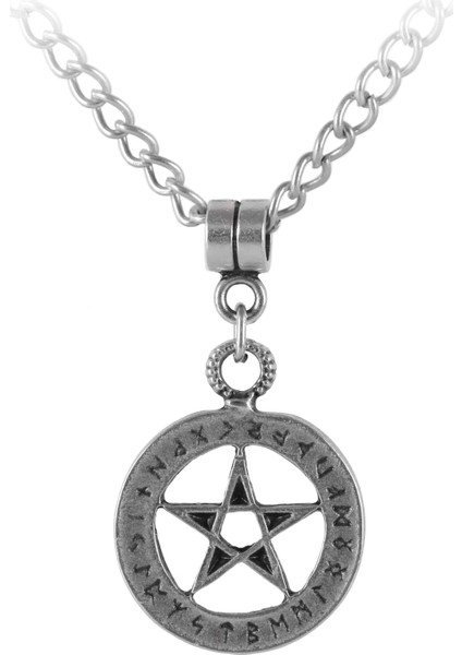 Erkek Antik Gümüş Kaplama Pentagram Kolye fiyatları