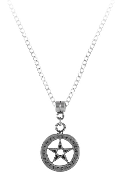 Erkek Antik Gümüş Kaplama Pentagram Kolye modelleri