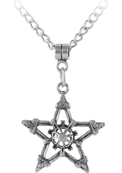 Erkek Antik Gümüş Kaplama Pentagram Kolye fiyatları