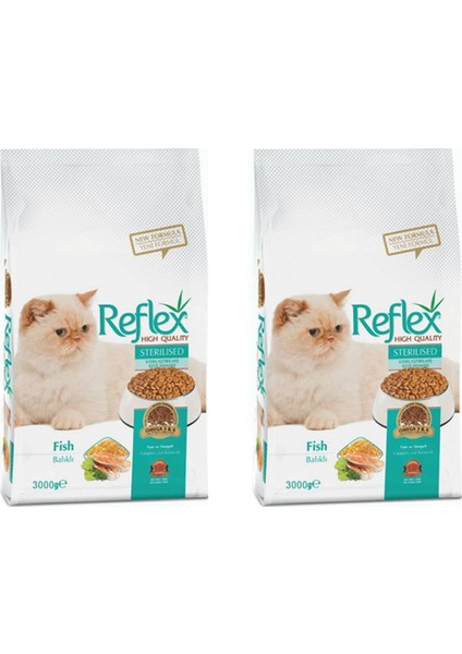 Balıklı Kısırlaştırılmış Kedi Maması 3 kg 2 Adet
