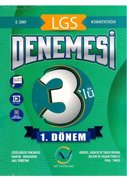 Av Yayınları 8. Sınıf Lgs 1. Dönem 3 Lü Denemesi fiyatları