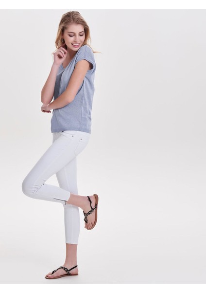 Onlsılvers S/s V Neck Kadın Bluz