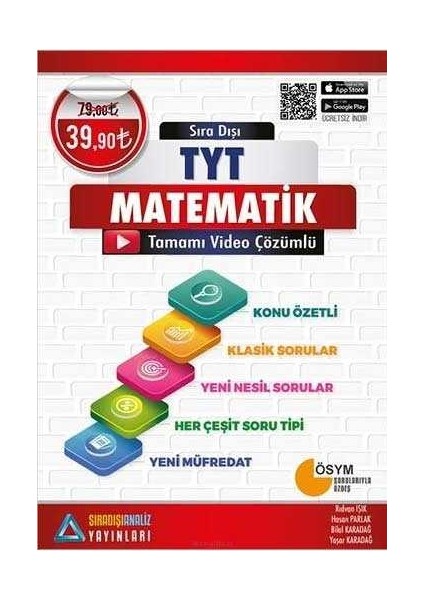 Sıradışı Analiz TYT Matematik Tamamı Çözümlü Konu Özetli Soru Bankası - Yaşar Karadağ