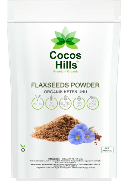 Cocos Hills Flaxseed Flour Keten Tohumu Unu 300 Gram