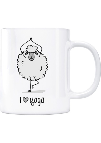 I Love Yoga Kupa Bardak - Kuzu Gri Renk