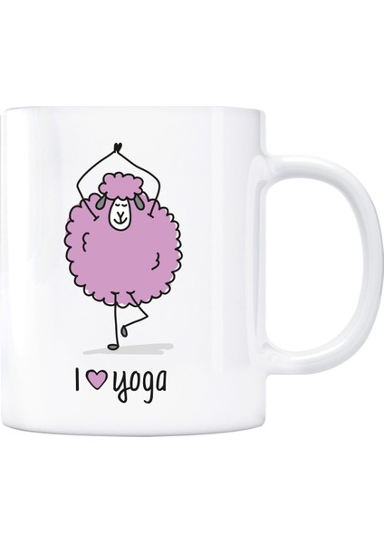 I Love Yoga Kupa Bardak - Kuzu Pembe Renk
