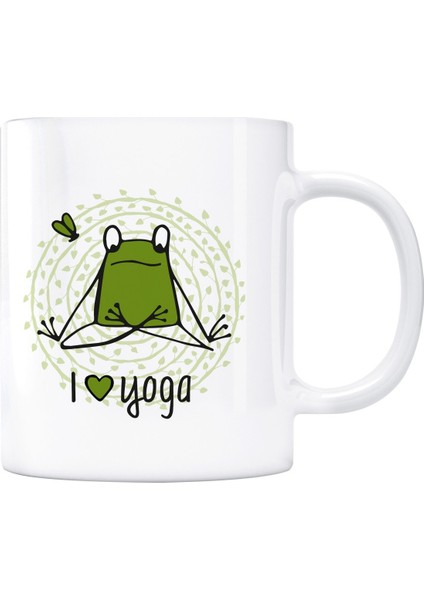 I Love Yoga Kupa Bardak - Kurbağa
