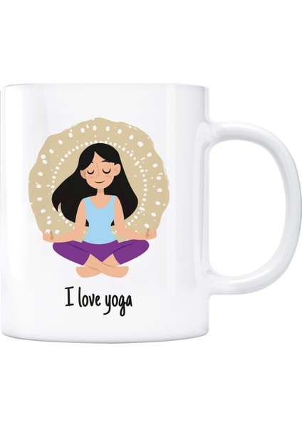 I Love Yoga Kupa Bardak - Model 5